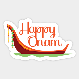 Happy Onam Boat Sticker